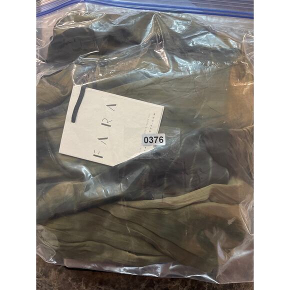 FARA RUNE MINI DRESS OLIVE TIE DYE Satin Size SM Long Sleeve Tiered Boho Beach - Picture 13 of 13